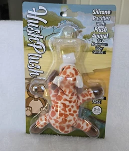 Hush Push Silicone Pacifier with Plush Animal Giraffe - Picture 1 of 2