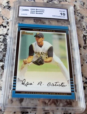 JOSE BAUTISTA 2002 Bowman Rookie Card RC GEM MINT 10 Blue Jays 344 HRs🔥🔥🔥$$$ - Image 1 of 2