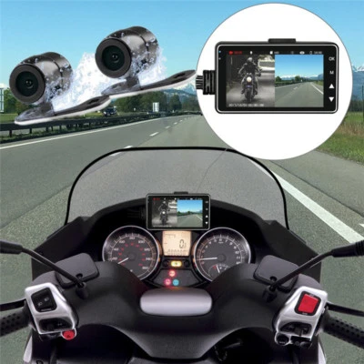 Motorcycle 3" LCD Waterproof Dual Action Lens DVR Logger Camera Video Recorder - Imagem 1 de 4