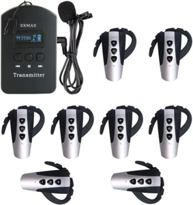 Sistema de guía turístico inalámbrico EXMAX 2,4 GHz para seminarios exposiciones comando (1T8R) - Imagen 1 de 9