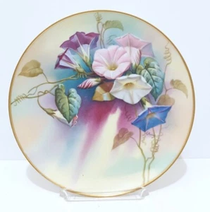 Haviland (1893-1930) Limoges D'Arcy's Morning Glory Plate, 9 1/4", Artist Signed - Picture 1 of 4