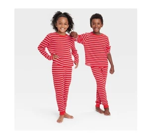 Wondershop Kids Striped Family Christmas Thermal Pajama Set Size M 8 - Picture 1 of 1