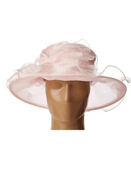 Chapéu social Betmar feminino Derby flor de seda rosa muito difícil de obter 1sfm - Imagem 1 de 2