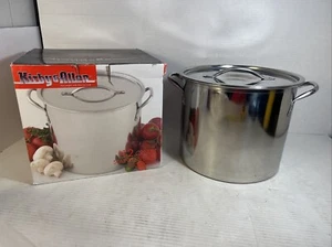 Olla Kirby Allen Stock 12 Qt Marca Acero Inoxidable Con Tapa IOB En Caja - Imagen 1 de 9