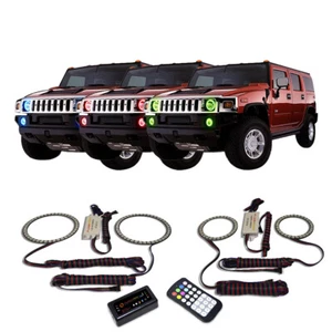 Kit de faros antiniebla y halo de luces antiniebla Bluetooth multicolor RGB para Hummer H3 06-10 - Imagen 1 de 11