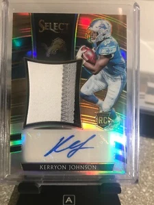 Parche de 3 colores Kerryon Johnson 2018 Select Rookie automático Prizm paralelo #'d 14/35 - Imagen 1 de 4
