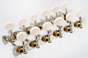 Allparts TK-0798-001 Tuners for 12-String Slotted Head Guitars - Nickel - Picture 1 of 1