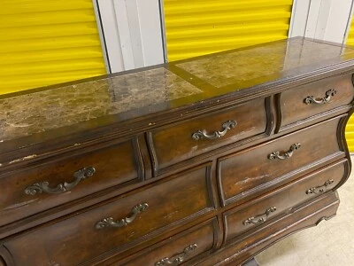 Vintage Wooden Dresser with Marble Top - Image 1 of 4