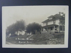 Stanton Iowa IA Residence Street cartolina fotografica reale RPPC 1912 - Foto 1 di 2