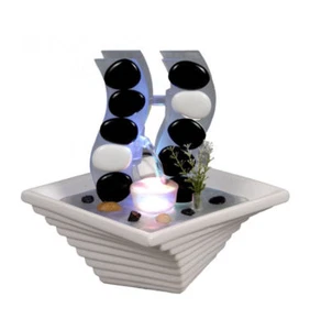 Twin Waves Small indoor / Outdoor table top Water fountain water feature - Bild 1 von 1