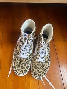 VANS Hi Shoes Women's 8 Cheetah Leopard Print Sneakers High Top Canvas - Picture 1 of 5
