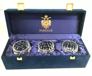 Faberge Collezione Imperiale Set di 3 Votivi in Cristallo Trasparente - Foto 1 di 24