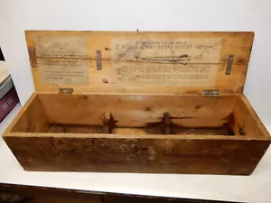 ANTIQUE WOODEN CRATE FOR T WALKER & SONS PATENT HARPOON SHIP LOG 1860 - Picture 1 of 10