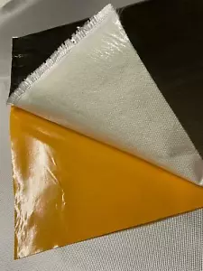Hitzeschutzmatte 500 x 500 mm 1000°C selbstklebend Hitzeschutz Gewebe Glas Alu - Bild 1 von 3