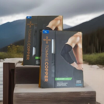 LOTE de 2 MANGAS CODO COMPRESIÓN TOMMIE COBRE VITALITY Para hombres Talla XL GRIS Nuevo Foto 1 de 4