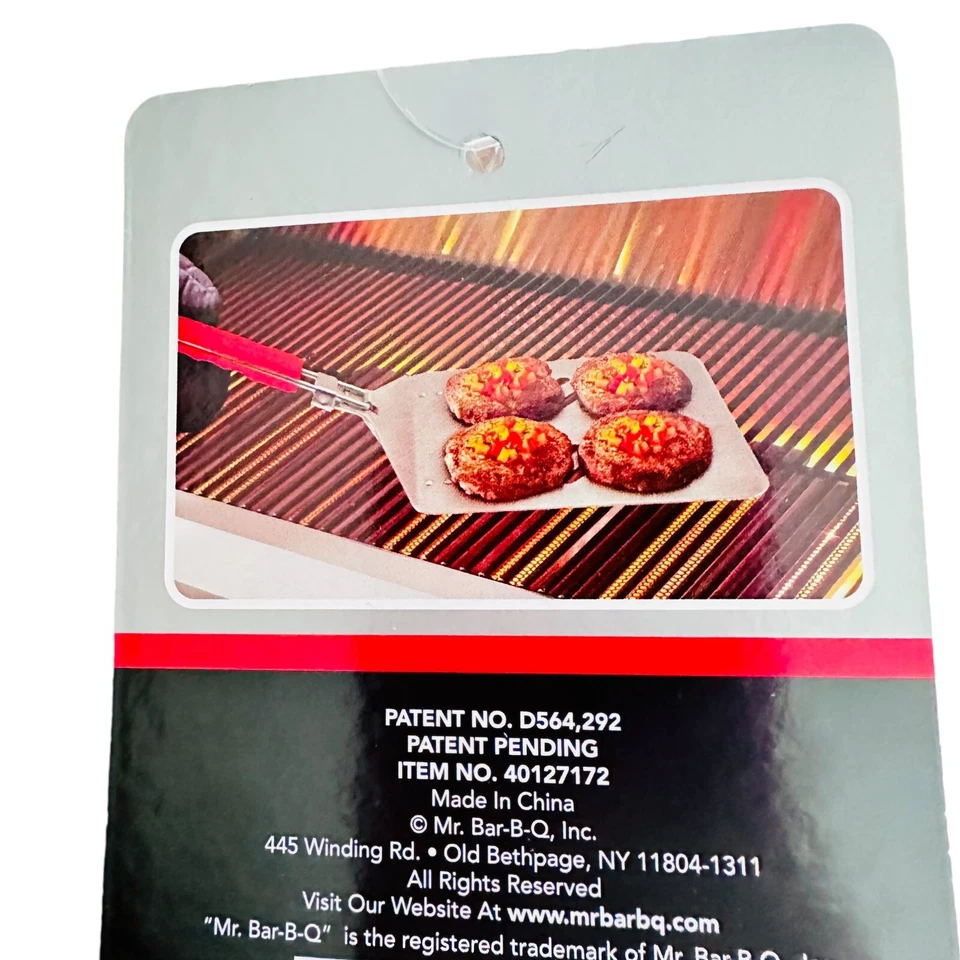 Espátula grande de aço inoxidável original MR. BAR-B-Q com cabo vermelho dobrável - Imagem 1 de 4