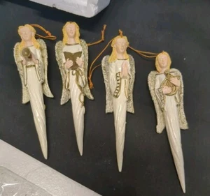 Vintage 4er Set Eiszapfen Ornamente Urlaub Chor Deko - Bild 1 von 7