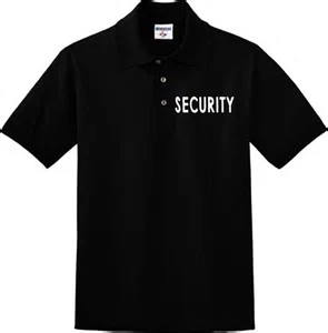 Security mens polo style uniform t-shirt collar button up golf shirt black - Picture 1 of 1
