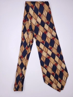 Gitman Bros 男式正式领带 58"Lx4"W 棕色/海军蓝领带 — 第 1/4 张图片