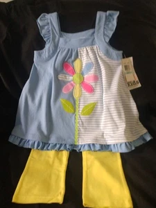 Kids Headquarters Little Girls 2 Piece Set Size 5 Pink And Blue - Picture 1 of 6