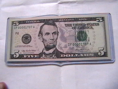 2006 GE A Low Serial Number 4 Digits (1707) $5 Five Bill 2006 Series *UNC* - Image 1 of 4