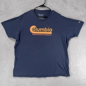 Columbia Shirt Mens XL Blue Short Sleeve Retro Outdoor Casual Hiking T Shirt 4H - Picture 1 of 6