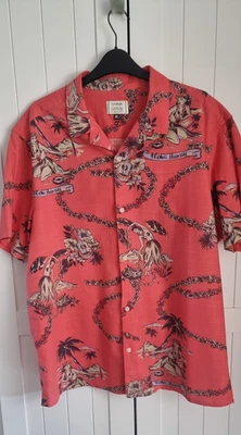 George Mens Coral Floral Hawaiian Aloha Relax Linen Button Shirt XL Ex Cond - Image 1 of 3