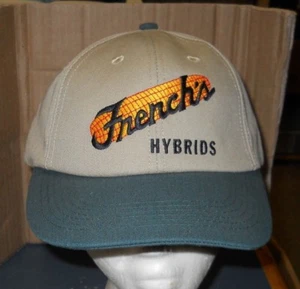 FRENCH'S HYBRIDS SEED HAT CAP ADJUSTABLE TAN WITH GREEN BILL - Picture 1 of 5