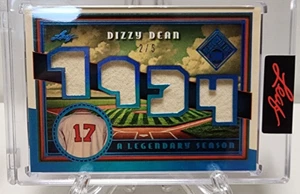 2025 Seasons In The Sun DIZZY DEAN Legendary Seasons Game Used Quad Relic #2/5 - Picture 1 of 4