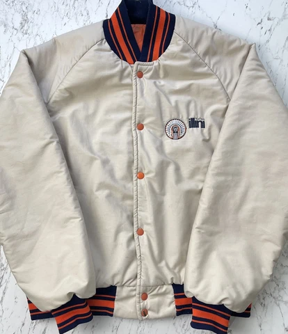 VTG Illinois Fighting Illini Button Up Jacket Mens Medium Cover