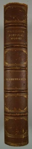 C1888 THREE QUARTER LEATHER BINDING illustrated WHITTIER Poetical Works - Bild 1 von 12