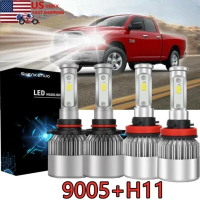 Faro LED haz alto bajo H11 9005 XG para Ram 1500 2500 3500 2013 2014 2015 Foto 1 de 4