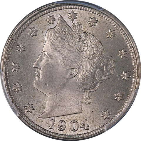 1904 Liberty V Nickel PCGS MS64 Great Eye Appeal Strong Strike Nice Luster Cover