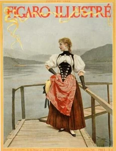 ORIGINAL VINTAGE POSTER LAC LEMAN FÜR FIGARO ILLUSTRE 1898 - Bild 1 von 1