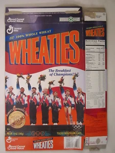 MT WHEATIES Cereal Box 1996 12oz USA OLYMPIC TEAM Women's Gymnastics [G7E13a] - Picture 1 of 2