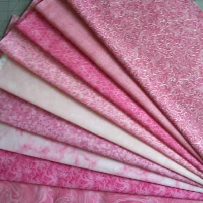 9 Pinks Fat Quarters Bundle Tonal tone on tone Fabric Precut - Image 1 of 3