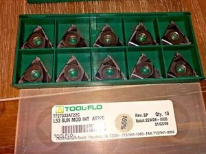 TOOL FLO CARBIDE INSERTS L53 8UN MOD INT AT22C QTY 10 - Picture 1 of 1
