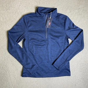 Vineyard Vines 1/4 Zip Pullover Boys Large Sankay Blue Long Sleeve Pullover NWT - Picture 1 of 13