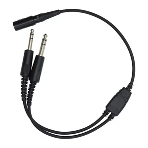 Adaptador de auriculares de doble enchufe David Clark One-XP y Pro-XP 6 pines Lemo a GA - Imagen 1 de 4