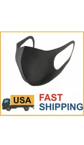 10 Stück Schwarz Mode Maske Waschbar Wiederverwendbar Und Atmungsaktiv US-Verkäufer AUF LAGER Neu - Bild 1 von 6