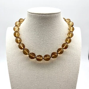 New Joan Rivers Faceted Glass Bead Necklace Gold Tone Accents - Picture 1 of 6