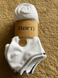Born Damen Baumwollmischung unsichtbare Socken weiß Größe 4-10 10 Paar - Bild 1 von 6