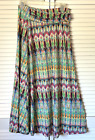 Womens PS Multicolor Maxi Skirt by Robert Louis Elast Waist Stretch Matl Pull-on