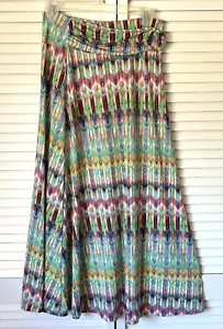 Womens PS Multicolor Maxi Skirt by Robert Louis Elast Waist Stretch Matl Pull-on - Picture 1 of 5