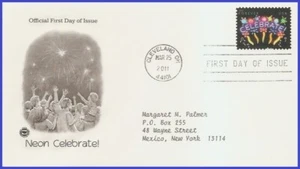 USA5 #4502 ADDR PCS ARTCRAFT FDC Neon Celebrate - Picture 1 of 1