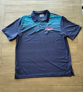 Ben Hogan Performance PGA Tour Pro Golf Polo Sponsor XL Navy mit Muster - Bild 1 von 10
