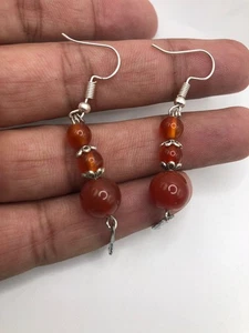 Handgefertigte natürliche Achat Ohrringe echter Edelstein Schmuck - Bild 1 von 7