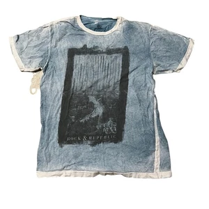 Rock & Republic Grafik Blau T-Shirt Größe L Large Herren - Bild 1 von 1
