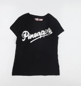 Pineapple Girls Black Graphic T-Shirt Age 9-10 Years - Picture 1 of 12