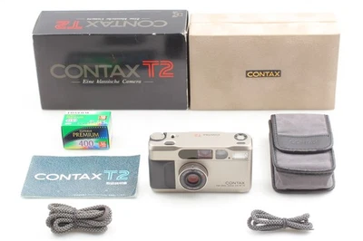 [MINT in BOX] CONTAX T2 Titan Silver Point & Shoot 35mm Film Camera from JAPAN - Image 1 of 4